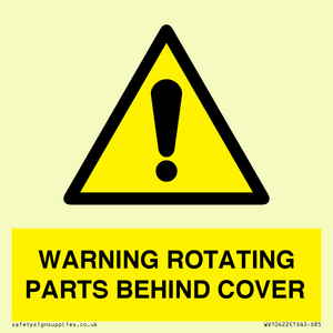 WARNING ROTATING PARTS BEHIND COVER